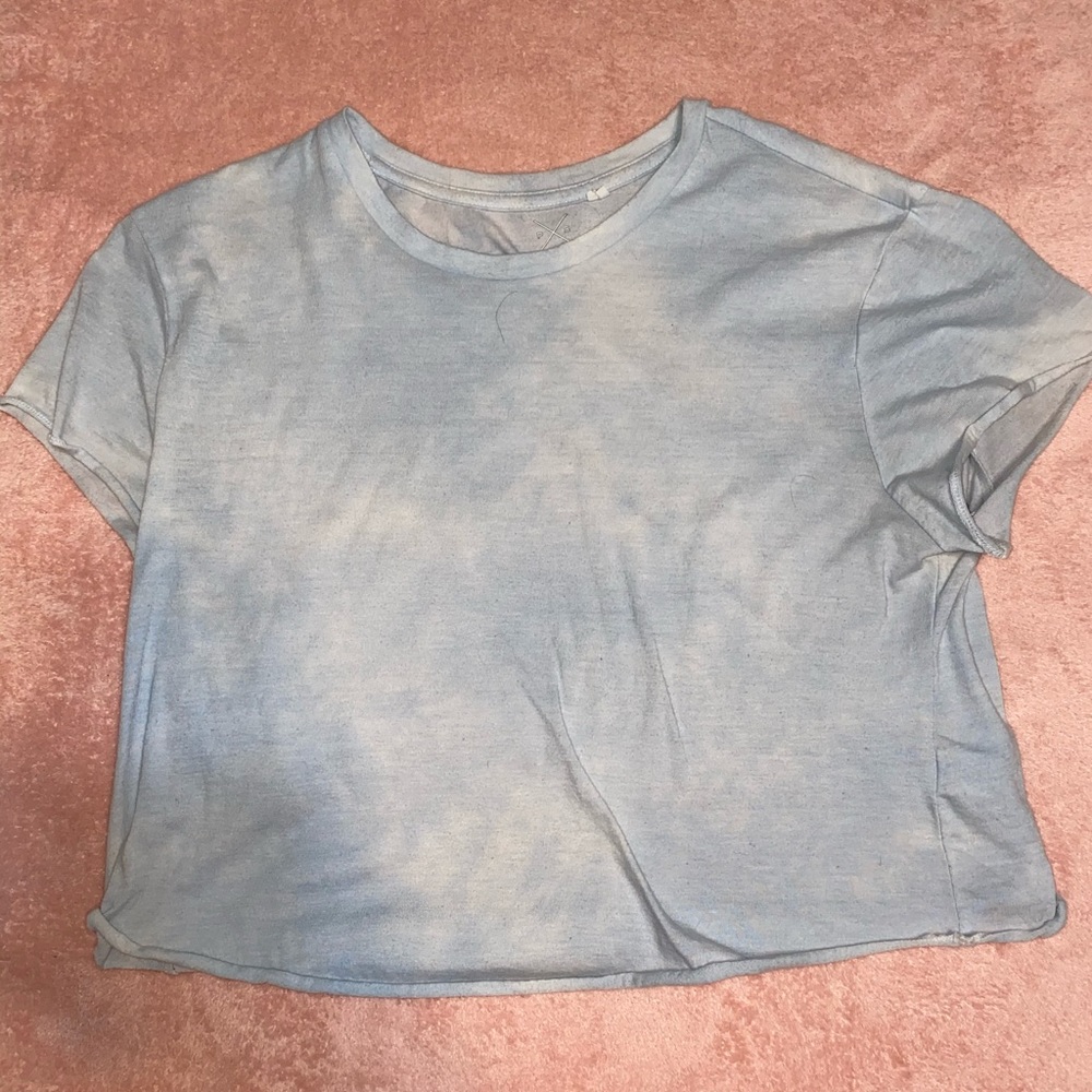 Blue tye dye short sleeve top